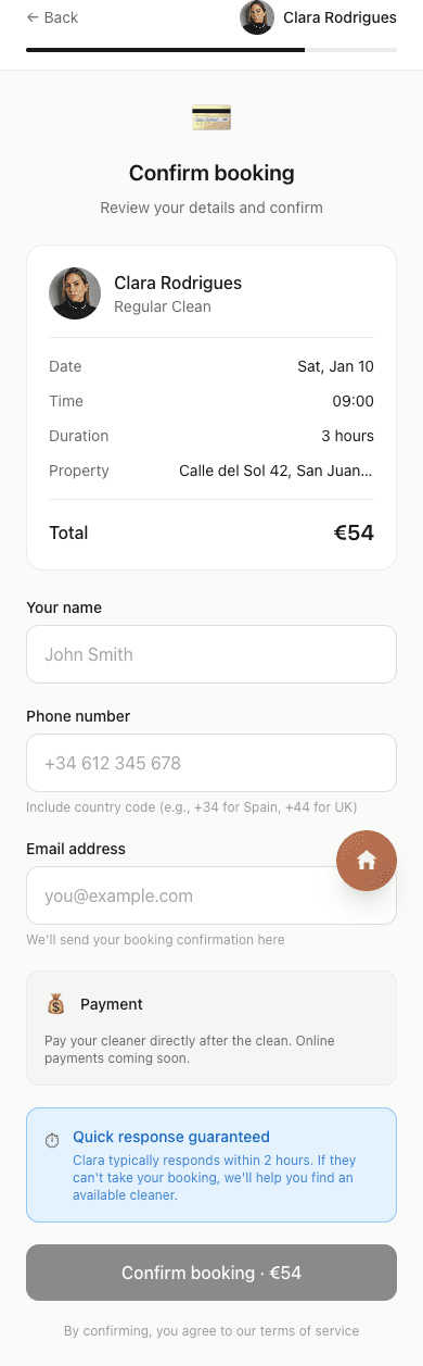 Confirm your booking