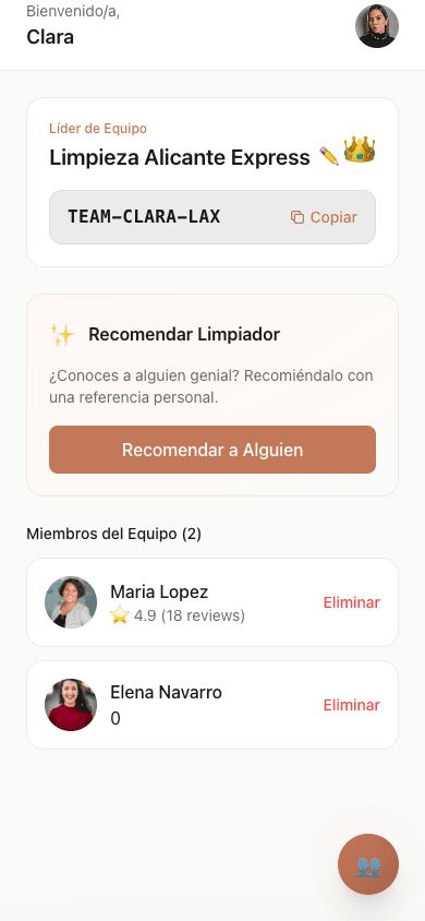 Comparte con profesionales de confianza