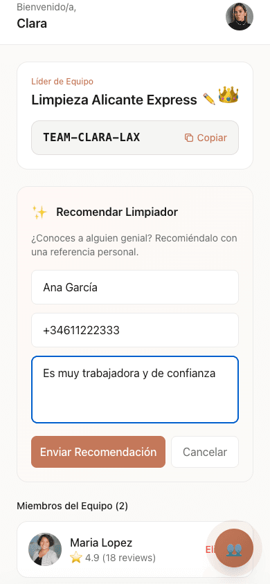 O refiere a alguien manualmente